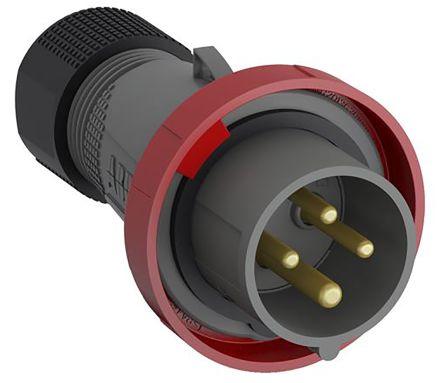 ABB Easy & Safe Leistungssteckverbinder Stecker Rot 3P + E, 415 V / 16A, Kabelmontage IP 67