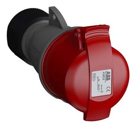 ABB Conector De Potencia Industrial Hembra, Formato 3P + N + E, Orientación Recto, Easy & Safe, Rojo, 415 V, 16A, IP44