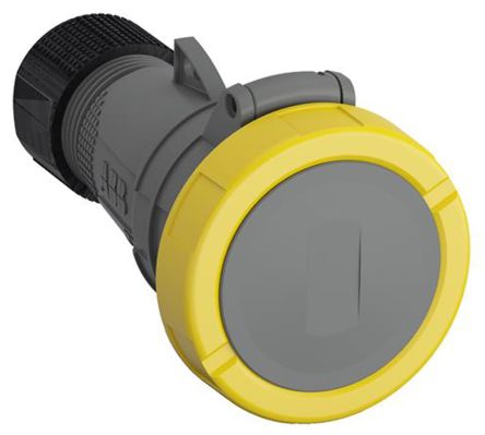 ABB, Easy & Safe IP67 Yellow Cable Mount 2P + E Industrial Power Socket, Rated At 16A, 110 V
