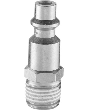 PREVOST Treated Steel Male Plug For Pneumatic Quick Connect Coupling, G 3/8 Male Threaded