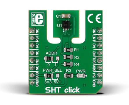 MikroElektronika SHT3x-DIS SHT Click Entwicklungskit, Temperatur- Und Feuchtigkeitssensor