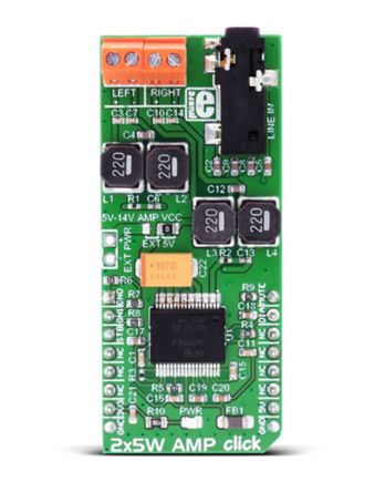 MikroElektronika Entwicklungskit Analog Für MikroBUS, Audioverstärker, 2x5W AMP Click Entwicklungsplatine