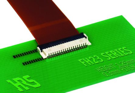 Hirose Conector FPC Hembra Recto Serie FH23 De 61 Vías, Paso 0.3mm, 2 Filas, Con Bloqueo, Para Soldar