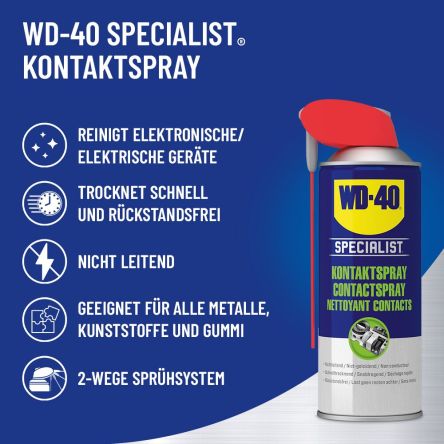 WD-40 Specialist - Kontaktspray, Typ Reiniger Für Elektrische Kontakte Kontaktspray, Spray, 400 Ml