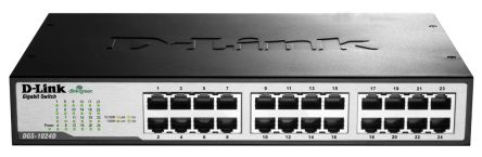 D-Link Switch Gigabit De Sobremesa, 24 Puertos, Gigabit, 10/100/1000Mbit/s, 24 RJ45, 0 SFP
