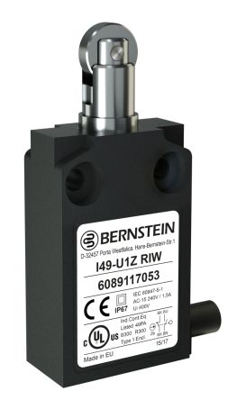 Bernstein AG I49 Series Roller Plunger Top Plunger, NO/NC, IP67, SPST, Plastic Housing