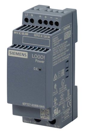 Siemens LOGO!POWER Switch-Mode DIN-Schienen Netzteil 23W, 100 → 240V Ac, 12V Dc / 1.9A