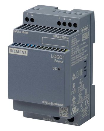 Siemens 西门子 导轨电源, LOGO!POWER系列, 12V 直流输出, 230V 交流输入