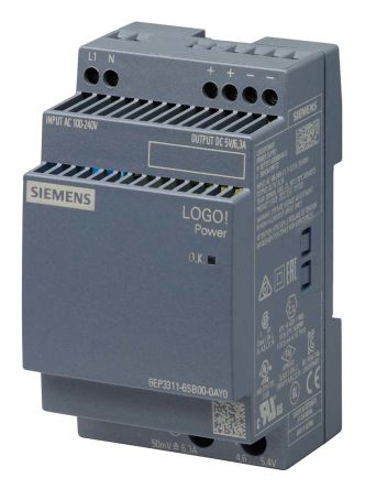 Siemens LOGO!POWER Switch-Mode DIN-Schienen Netzteil 31.5W, 230V Ac, 5V Dc / 6.3A