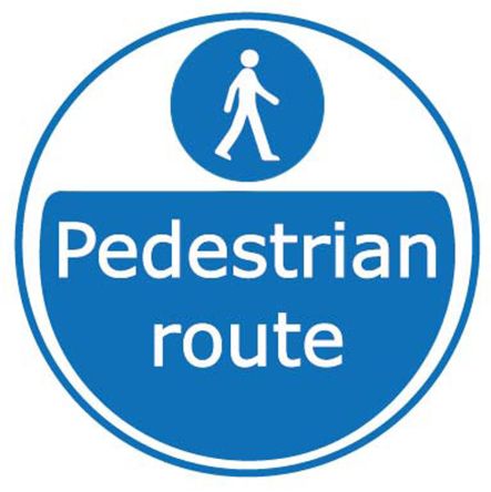 RS PRO Gebotszeichen Pedestrian Route Mit Piktogramm: Fußgänger, Vinyl Englisch