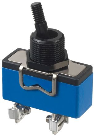 APEM Toggle Switch, Panel Mount, (On)-Off-(On), DPDT, Screw Terminal, 250V Ac