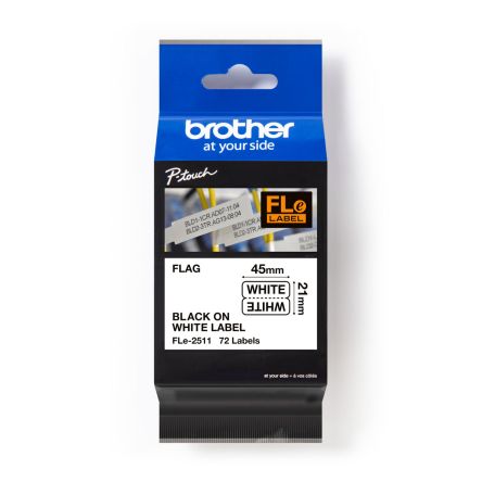 Brother Black On White Label Printer Tape, 45 Mm Width, 45mm Label Length, 21mm Label Width