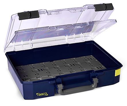 Raaco 零件收纳盒, 1储物格, 337mm x 83mm x 278mm, 带透明盖板, 聚丙烯, 蓝色