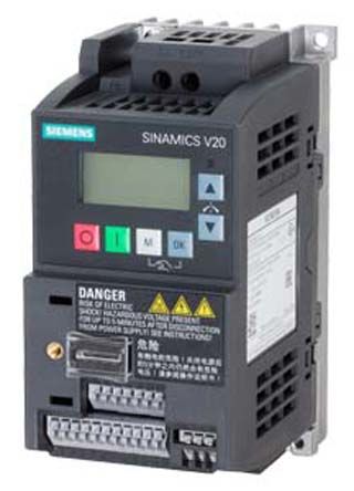 Siemens SINAMICS V20, 1-Phasen Frequenzumrichter 0,12 KW, 230 V Ac / 900 MA 0 → 550Hz Für Wechselstrommotoren