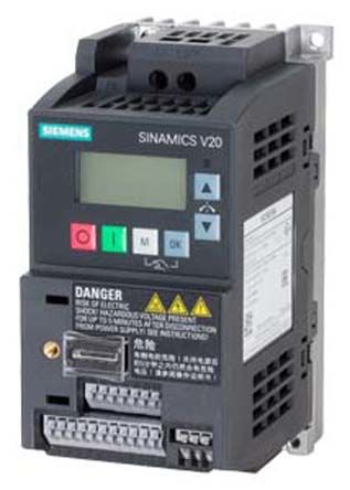 Siemens SINAMICS V20, 1-Phasen Frequenzumrichter 0,37 KW, 230 V Ac / 2,3 A 0 → 550Hz Für Wechselstrommotoren