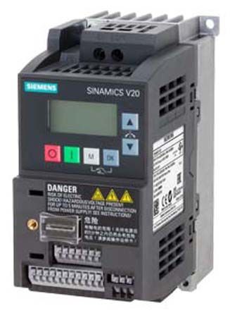 Siemens SINAMICS V20, 1-Phasen Frequenzumrichter 0,55 KW, 230 V Ac / 3,2 A 0 → 550Hz Für Wechselstrommotoren