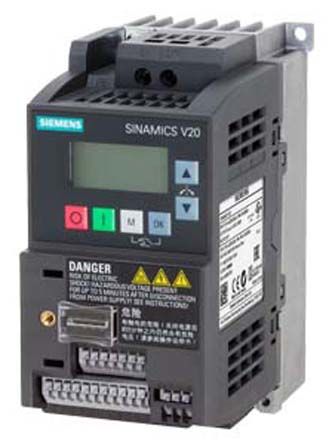 Siemens Variador De Frecuencia Serie SINAMICS V20, 0,55 KW, 230 V Ac, 1 Fase, 3,2 A, 0 → 550Hz, IP20, USS/Modbus
