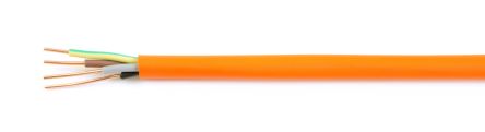 RS PRO Netzkabel, 4-adrig Typ CR1/C1 Orange X 1,5 Mm² /Ø 9.4mm 10 A, 100m, 300 V, 500 V, Polyolefin