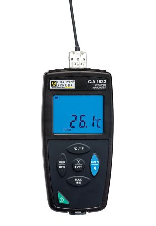 Chauvin Arnoux Digital Thermometer, CA 1823,, Bis +400 (PT100) °C, +400 (PT1000) °C, +752 (PT100) °F, +752 (PT1000)