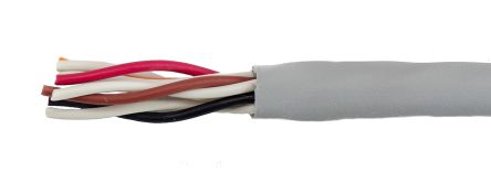 Alpha Wire EcoCable Mini Datenkabel, 4-paarig 0,09 Mm² Ø 3.89mm Keine Schirmung MPPE Isoliert Twisted Pair Grau