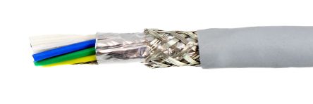 Alpha Wire EcoCable Mini ECO Steuerkabel, 10-adrig X 0,24 Mm² Grau, 305m, 24 AWG, Folie Und Geflecht