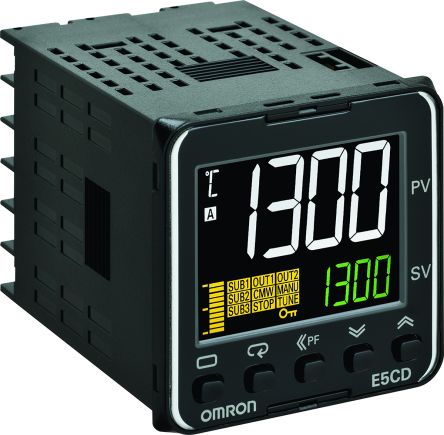 Omron Controlador De Temperatura PID Serie E5CD, 48 X 48mm, 100 → 240 V Ac, 2 Entradas Analógico, Temperatura, 2
