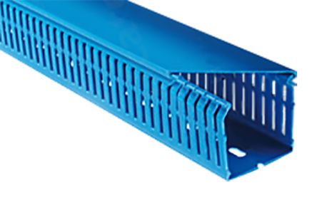 RS PRO Canalización De Cables Ranurada De PVC Azul, 40 Mm X 80mm, Long. 2m