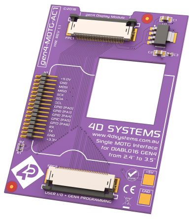 4D Systems Display-Interface Set I2C, SPI, UART Für LCD-Anzeigemodule Gen4 AC1-Schnittstellenleiterplatte MOTG