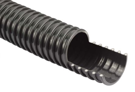 RS PRO Dark Grey PVC Reinforced Flexible Ducting, 5m, (Minimum) 76mm Bend Radius