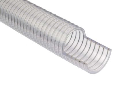 RS PRO Hose Pipe, PVC, 40mm ID, 49.5mm OD, Clear, 5m