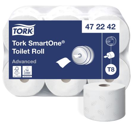 Tork Weiß Toilettenpapier, 2-lagig 1150-Blatt, 6 X Rollen SmartOne Advanced
