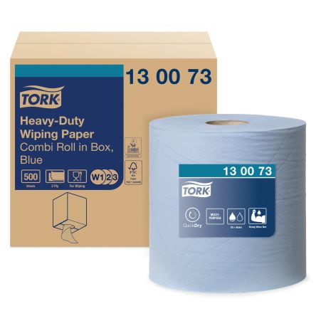 Tork Toalla De Papel H-D Wiping Paper / Rollo Azul De 2 Capas, 1 Hojas De 170 M X 258mm