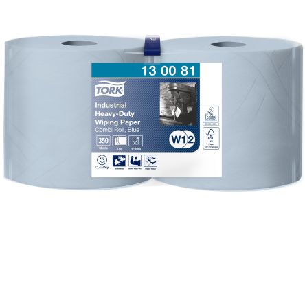 Tork Toalla De Papel Industrial Heavy-Duty Wiping / Rollo Azul De 119 M X 235mm