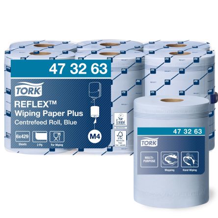 Tork Reflex Wiping Paper Plus Papierhandtuch 2-lagig Blau, 150.2 M X 194mm