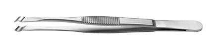 RS PRO 145 Mm, Stainless Steel, Grooved; Cylindrical, Tweezers