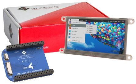 4D Systems Farb-LCD 4.3Zoll UART Mit Touch Screen Resistiv, 480 X 272pixels, 95 X 54mm 5 V LED Lichtdurchlässig Dc