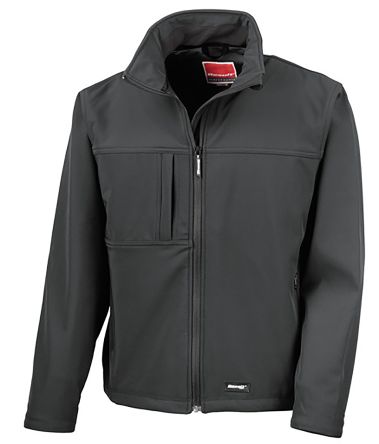 RS PRO Herren Softshell Jacke, Wasserdicht Elastan, Polyester Schwarz, Größe XXL