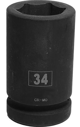 RS PRO 1, 34mm Sechskant Schlag-Steckschlüssel, Lang CrMo-Stahl
