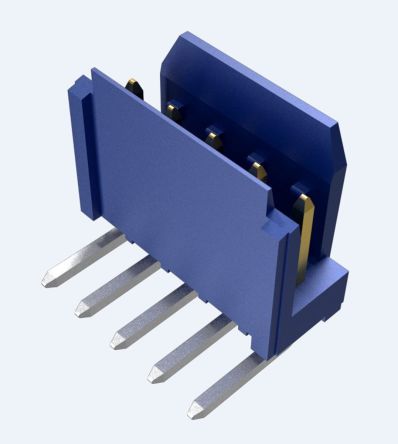 Amphenol ICC Dubox Leiterplatten-Stiftleiste Gewinkelt, 5-polig / 1-reihig, Raster 2.54mm, Kabel-Platine,