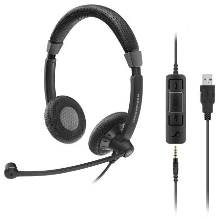 Sennheiser SC 75 USB MS On-Ear-Headset USB A, Klinkenstecker Schwarz Verdrahtet