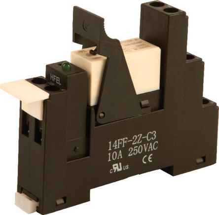 Hongfa Europe GMBH 2RM Series Interface Relay, DIN Rail Mount, 24V Ac Coil, DPDT, 2-Pole, 8A Load