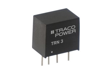 TRACOPOWER TRN 3 DC-DC Converter, ±5V Dc/ ±300mA Output, 9 → 18 V Dc Input, 3W, Through Hole, +85°C Max Temp