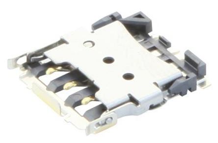 JST SCZW Smart Card Speicherkarten-Steckverbinder Stecker, 6-polig / 2-reihig, Raster 4.3mm, Klappdeckel