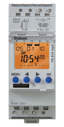 Theben Digital DIN Rail Time Switch 12 → 24 V, 1-Channel