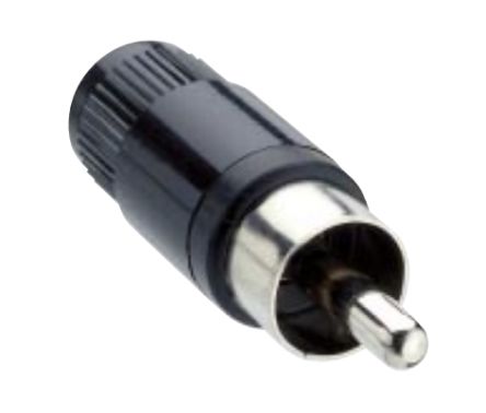 Lumberg Conector RCA Macho, 2A, Color Negro, Montaje De Cable