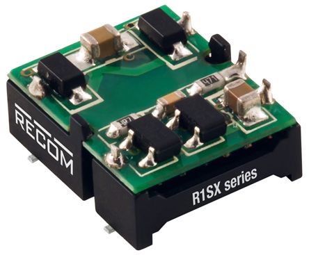 Recom R1SX DC-DC Converter, 3.3V Dc/ 300mA Output, 2.97 → 3.63 V Dc Input, 1W, PCB Mount, +100°C Max Temp -40°C