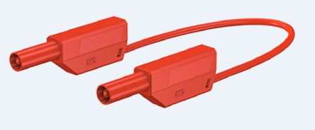 Staubli Messleitung 4mm Stecker / Stecker, Rot PVC-isoliert 2m, 1kV / 32A CAT II 1000V