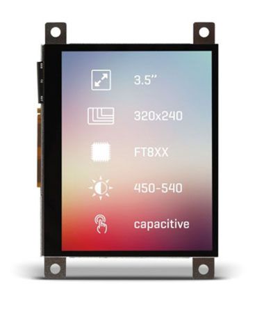 MikroElektronika Display LCD Color TFT Táctil Capacitivo De 3.5plg, 320 X 240pixels, Alim. 3 → 3,6 V, Interfaz