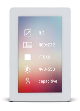 MikroElektronika Display LCD Color TFT Táctil Capacitivo De 4.3plg, 480 X 272pixels, Alim. 3 → 3,6 V, Interfaz