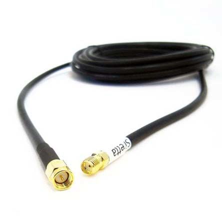 Siretta LLC200A同轴电缆, ASM系列, 15m长, SMA公插转SMA母座, 50 Ω, 黑色